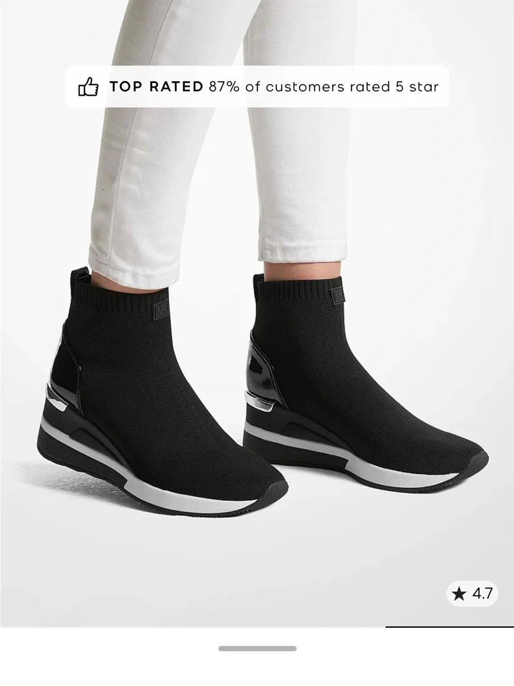 Michael Kors Black Knit Wedge Sock Sneakers